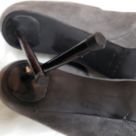 Stuart Weitzman Seamstress Gray Platform Booties Size 7.5 - Picture 4 of 15